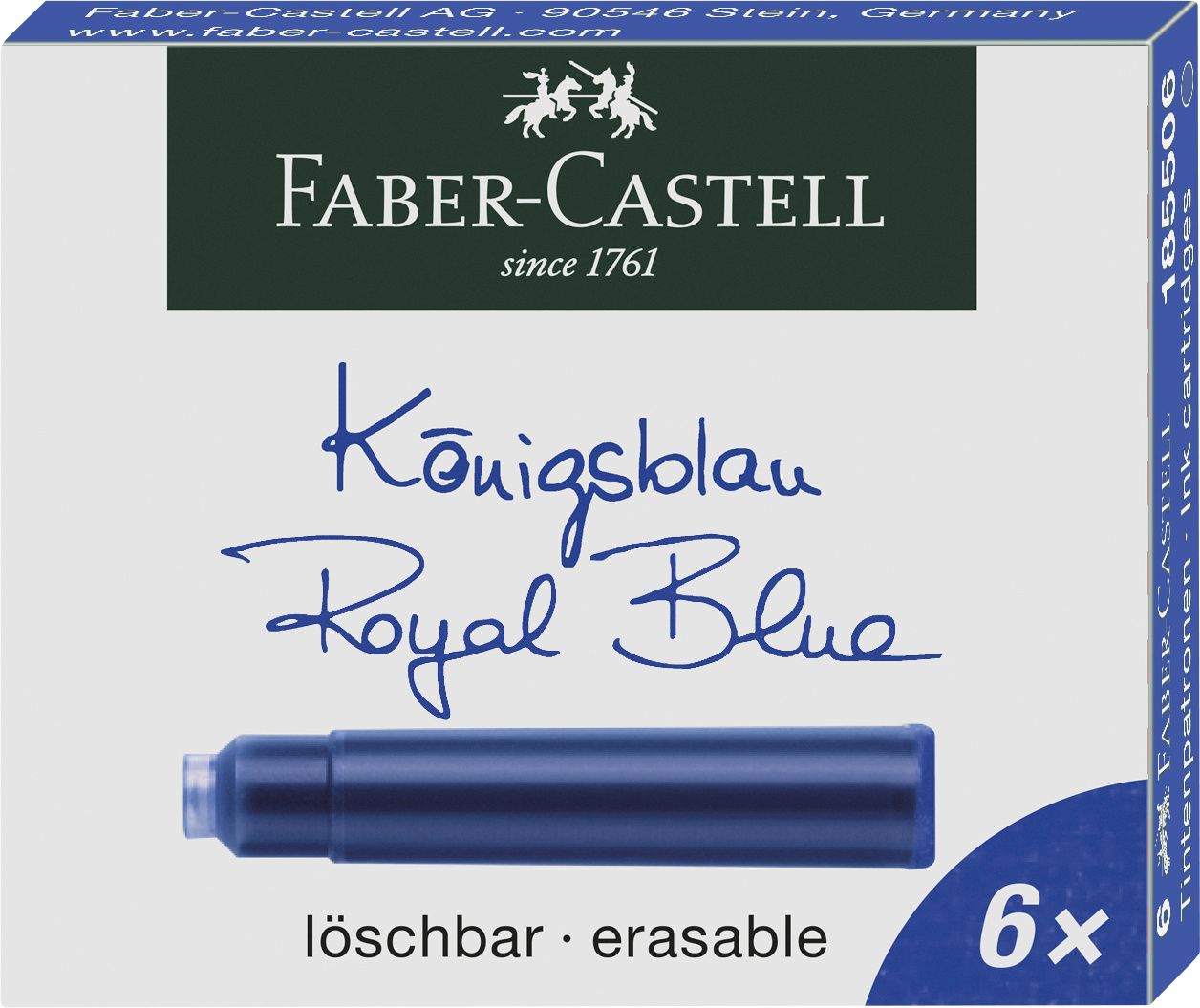 Ink cartridges, standard, 6x blue erasable