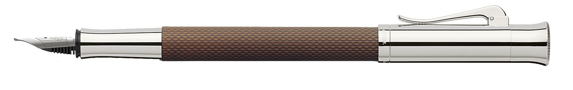 146521_Fountain pen Guilloche Cognac Fine